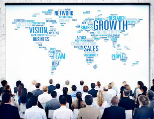 Wall Mural - Global Business People Corporate Conference Seminar Growth Concept