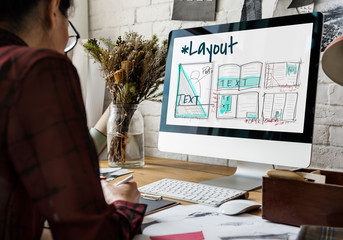 Wall Mural - e-book layout design draft graphic