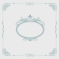 Canvas Print - Vintage swirl blank badge