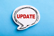 Update Speech Bubble Isolated On Blue