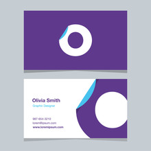 O, Monogram Logo With Business Card Template.