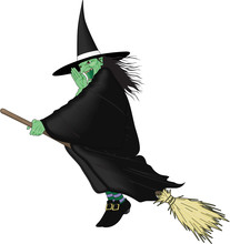 Witch Vector Cartoon Illustration