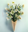Waffle cone with tibetan hellebore flower