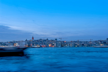 Poster - Istanbul, Turkey, 29 January 2019: Galata Tower and Karakoy