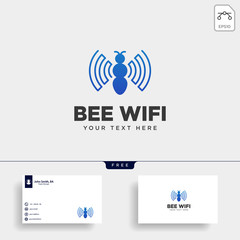 bee connection communication creative logo template vector illustration