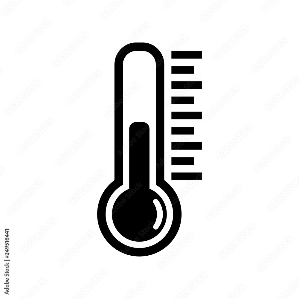 Thermometer icon or temperature symbol, vector and illustration - obrazy, fototapety, plakaty 