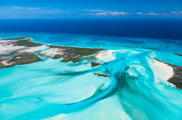 Aerial view, Exuma, Bahamas, America