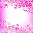 Elegant valentine frame in delicate pink tones with vintage pattern