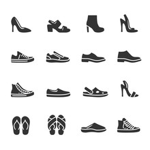 Vector Set Of Shoes Icons.