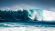 Waves breaking on the coast of Lanzarote, La Santa.
