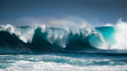 waves breaking on the coast of lanzarote, la santa.