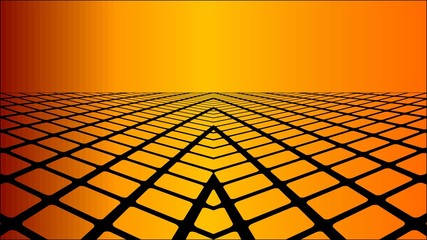 Three dimensional orange background - Illustration, Perspective abstract background