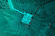 © petrsvoboda91 - Close up photo of teal pcb printecd circuit board electric paths