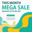 Mega Sale Banner and Poster. 50% off. Promotion Banner and Poster Vector illustration - Vector