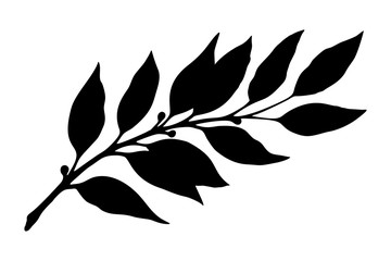 laurel branch silhouette vector