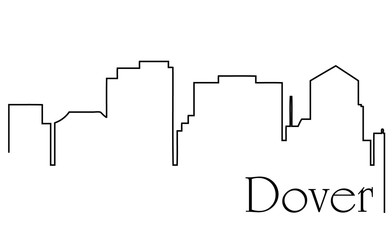 Wall Mural - Dover city one line drawing abstract background with cityscape