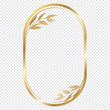 Gold frame design isolate on transparent background
