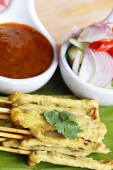 Poster - Grilled pork satay with sauce is delicious