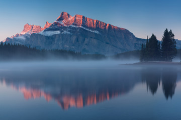 Wall Mural - the mountain views when you are in two jack lake campground of banff national park in alberta, canad