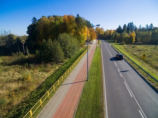 Poster - Aerial view of beautiful landscape of Mazury region during autumn season, Konopka Hill (Góra Konopki), Wegorzewo, Poland