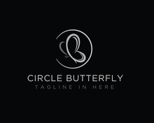 CB Initial Logo Circle Butterfly Design Inspiration