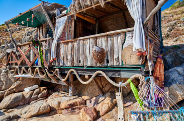 Poster - Beach with cabin in Sithonia, Greece