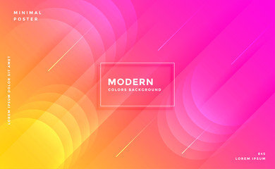 Poster - modern vibrant bright pink and yellow colorful background