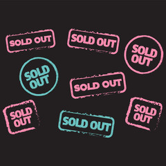 Wall Mural - sold out stamps grunge texture. colored sold out grunge stamp