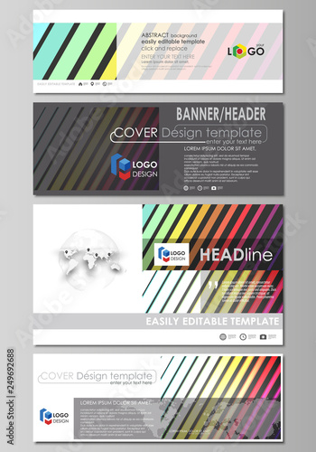 Social Media And Email Headers Set Modern Banners Business