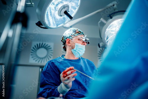 Surgeon Doctor Specialist Performing Surgery In Operating