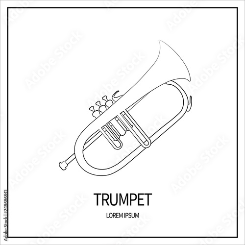 Pipe Trumpet Copper Pipes Jazz Instrument Linear Icon Isolated