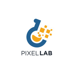 Aufkleber - Lab Logo Template. Skeletal Molecular Structure Vector Design. Laboratory Flask Illustration