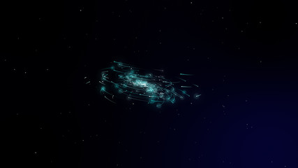 Wall Mural - simulation of galaxy light motion of stars in dark background, future energy and data technology of 