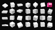© Anatoliy - Big Set of white 3D cubes pack isolated on white background. Different light, perspective and angle. Vector illustration. Isolated on black background.