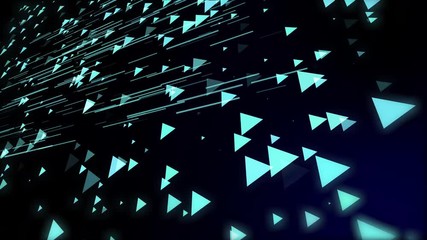 Wall Mural - 4k motion graphic simulation of cyber technology neon blue color arrows abstract background. future 
