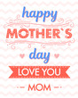 © Xenia Artwork  - Happy Mothers Day typography with zig zag background,ribbon and hearts.Seasons greetings card perfect for prints,banners,invitations,special offer and more.Vector Mothers Day card.