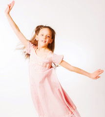 blond girl over white background