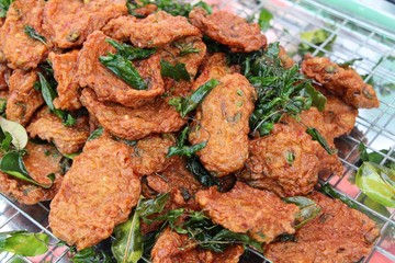 Sticker - Fried fish cake is delicious at street food