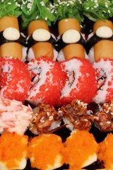 Sticker - Mixed roll sushi set delicious, Japanese food