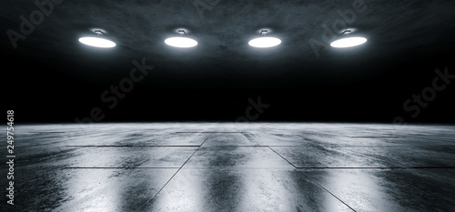 Modern Sci Fi Empty Stage Dome Ceiling Lights White Glowing