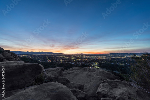 Rocky hilltop predawn view ...