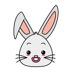 Poster - cute rabbit face cartoon