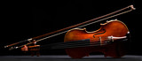 retro violin on a black background