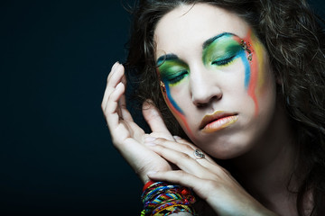 Creative makeup. young woman