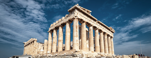 Wall Mural - Parthenon on Acropolis of Athens, Greece. Panoramic view on sky background.