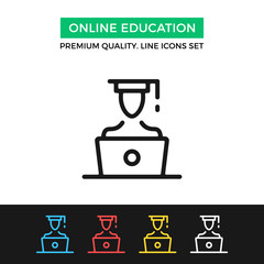 Wall Mural - vector online education icon. e-learning concept. premium quality graphic design. modern signs, outl