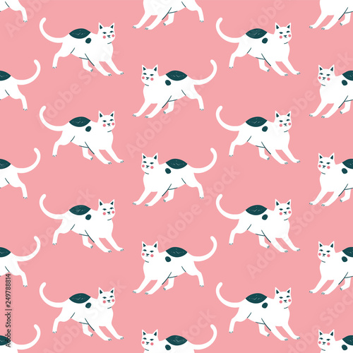 Seamless pattern with cute ...