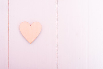 Close up Hearts on white wooden background