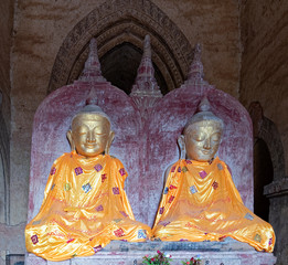 Burma, Asia - Buddha statues in the city of temples in Bagan.