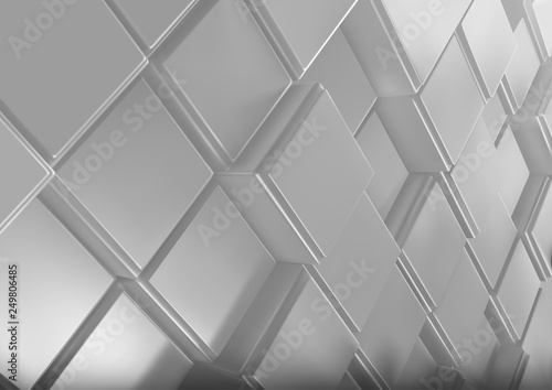 Background with Three-dimensional Cubes - Abstract Geometric Illustration for...